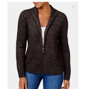 Karen Scott  Zip-Front Cardigan